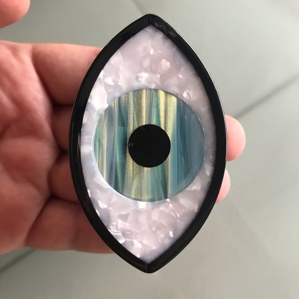 NEW Black Eye Evil Eye Marble Hair Claw Clip Accesory - Picture 8 of 8